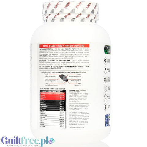 Perfect Sport Diesel 100% Whey Isolate Cookies Cream - WPI isolate from New Zealand without sugar & fat, 27g protein & 110kcal