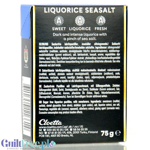 Läkerol Licorice Seasalt 75g - Finnish sugar-free licorice with sea salt