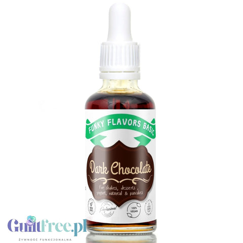 Funky Flavors Basic Dark Chocolate 30ml - Ciemna Czekolada - kropelki aromatyzujące bez cukru i słodzików
