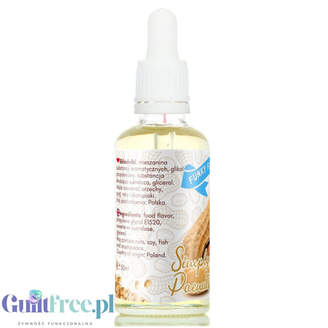 Funky Flavors Sweet Simply Peanuts - słodkie kropelki smakowe bez cukru i kalorii, aromat świeżych orzechów ziemnych