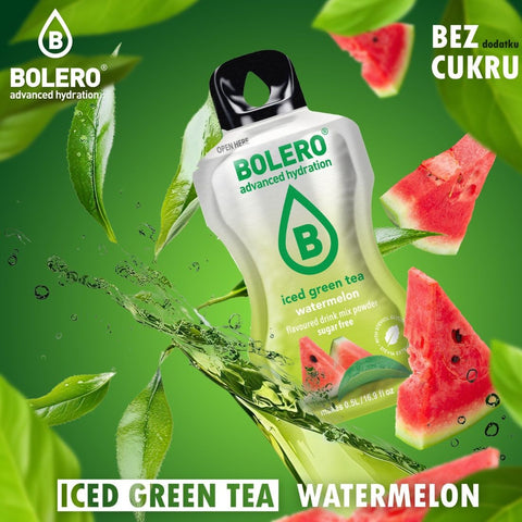 Bolero Drink Iced Green Tea Watermelon 8g - instant drink in a sachet, with stevia, Iced Green Tea with Watermelon