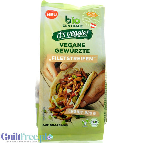 Bio Zentrale Vegane Filetstreifen KRÓTKA DATA - wegańska krajanka, alternatywa mięsa mielonego w pikantnej  posypce