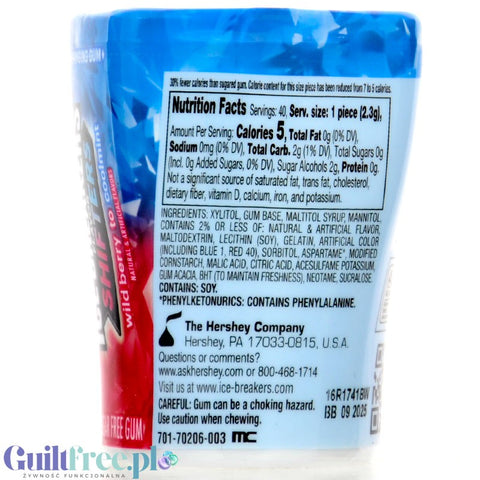 Ice Breakers Shifters Wild Berry Coolmint Gum - two-flavor sugar-free chewing gum with wild berry flavor