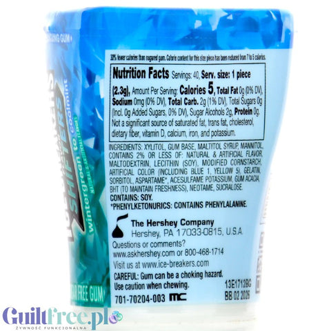 Ice Breakers Shifters Wintergreen Coolmint Gum - two-flavored chewing gum without sugar.