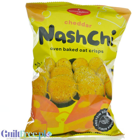 Nordcrunch NashChi Cheddar - oat and pea crisps flavored with Cheddar cheese.