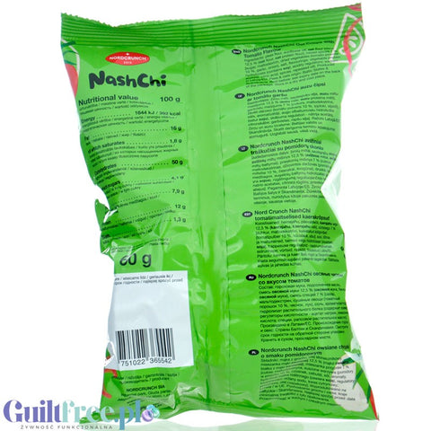 Nordcrunch NashChi Tomato - vegan oat and pea crisps with tomato flavor