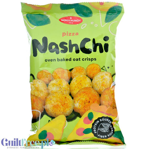 Nordcrunch NashChi Pizza - oat and pea crisps with pizza flavor.