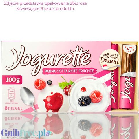 Yogurette  Panna Cotta Rote Früchte (CHEAT MEAL) - batoniki czekoladowe z masą panna cotta i czerwonymi owocami