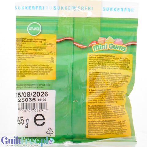 Nordthy Mini Gums - vegan sugar-free multifruit jelly beans 40% less calories