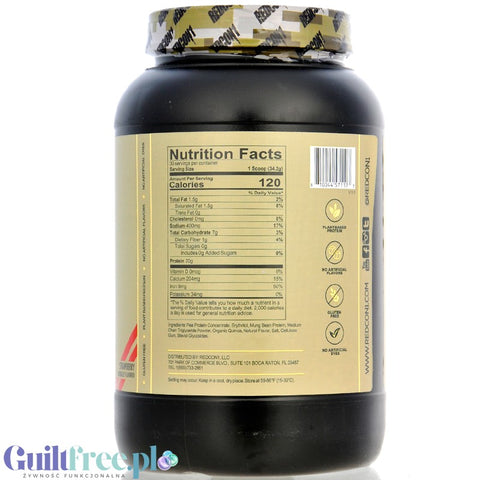 RedCon1 Green Beret Vegan Protein Strawberry - vegan protein supplement with stevia and erythrol, no sucralose