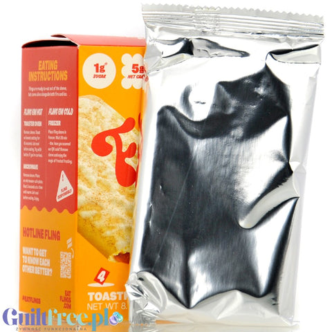 Flings Toaster Pasties Sticky Cinnamon - 4 protein filled cakes without sugar and gluten, like Pop Tarts