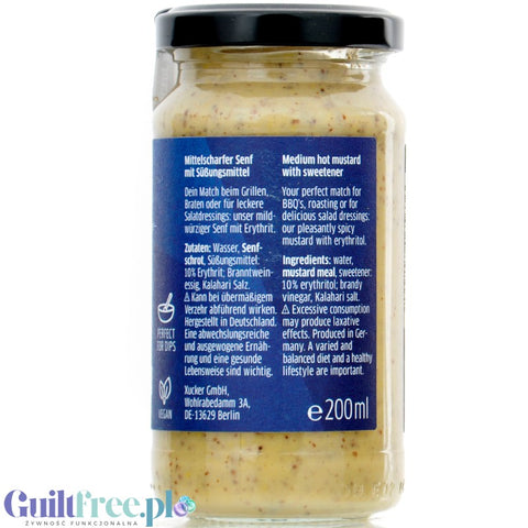 Xucker Senf Mittelscharf - średnio ostra musztarda  bez cukru z erytrolem