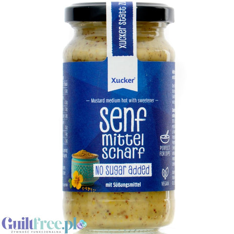 Xucker Senf Mittelscharf - średnio ostra musztarda  bez cukru z erytrolem