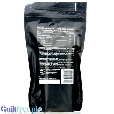 Raw Cocoa Ceremonial Cocoa - raw vegan chocolate 100% ceremonial cocoa without sugar or sweeteners 200g