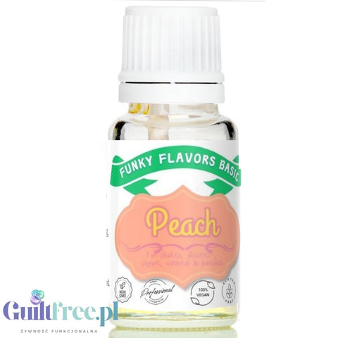 Funky Flavors Basic Peach 10ml - brzoskwiniowe kropelki aromatyzujące bez kalorii, cukru i słodzików