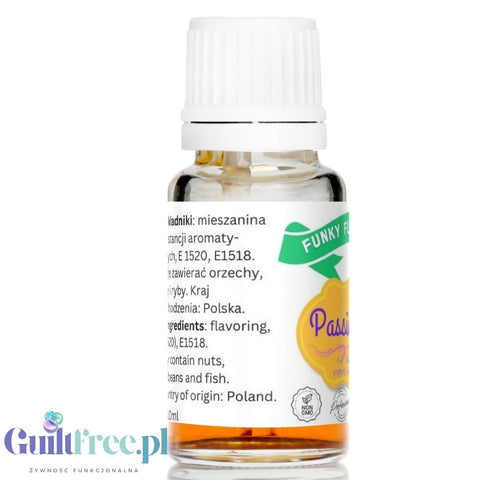 Funky Flavors Basic Passion Fruit 10ml - kropelki o aromacie marakuja bez kalorii, cukru i słodzików