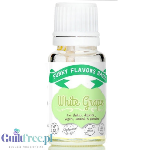 Funky Flavors Basic White Grape 10ml - Białe Winogrona - aromatyzujące kropelki bez cukru i słodzików