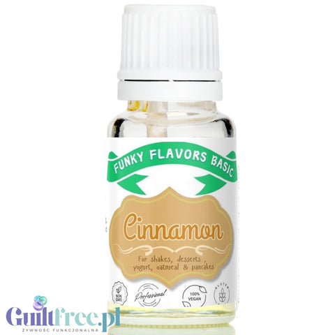 Funky Flavors Basic Cinnamon 10ml - cynamonowe kropelki aromatyczne bez cukru, tłuszczu i kalorii