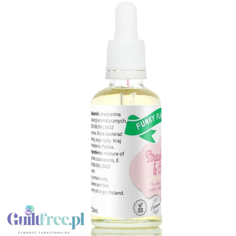 Funky Flavors Basic Strawberries & Cream 30ml - Truskawki w Śmietanie - kropelki aromatyczne bez cukru, słodzików i kalorii