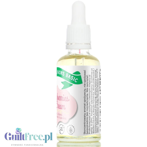 Funky Flavors Basic Strawberries & Cream 30ml - Truskawki w Śmietanie - kropelki aromatyczne bez cukru, słodzików i kalorii