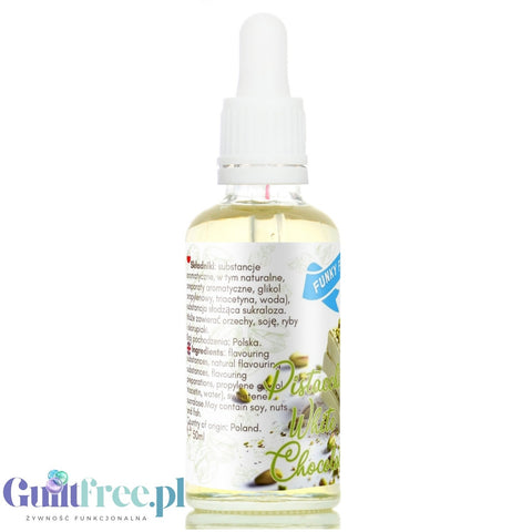 Funky Flavors Sweet Pistachio White Chocolate - słodkie kropelki smakowe bez cukru i kalorii