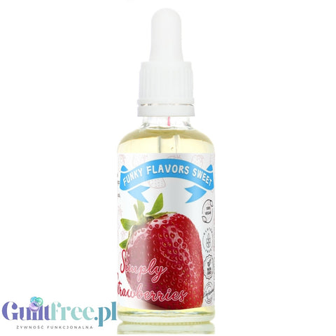 Funky Flavors Sweet Simply Strawberry - słodkie truskawkowe kropelki aromatyzujące bez cukru, tłuszczu i kalorii