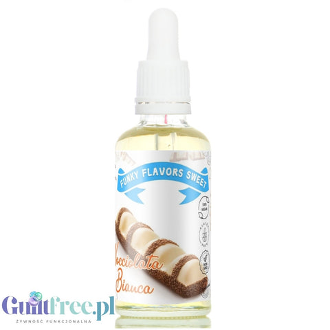 Funky Flavors Sweet Nocciolata Bianca - słodkie kropelki o smaku wafelka z kremem z białej czekolady z orzechami laskowymi