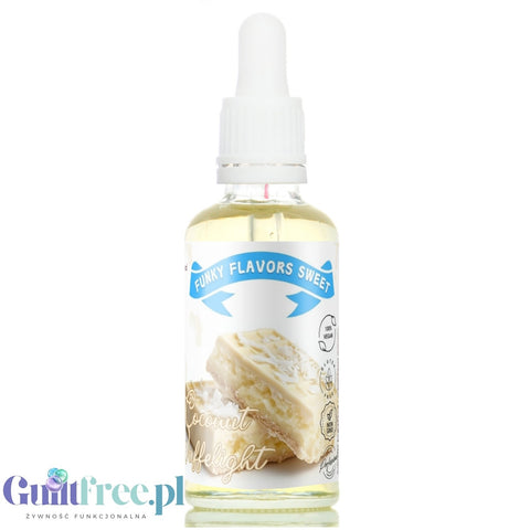 Funky Flavors Sweet Coconut Waffelight - kropelki aromatyzujące bez cukru, Wafelek Kokosowy w Białej Czekoladzie