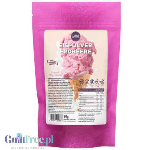 Soulfood LowCarberia Eispulver Himbeere - gotowy miks baza do lodów malinowych 90% mniej cukru