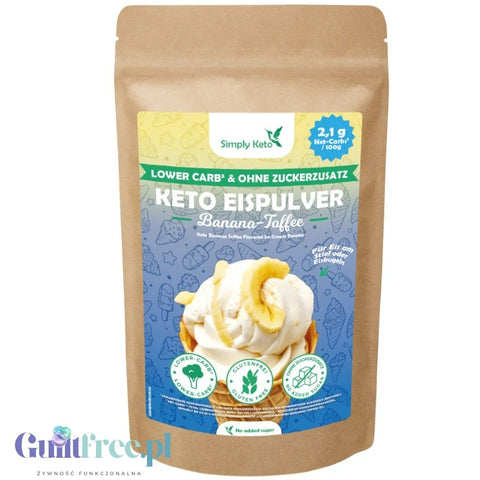 Simply Keto Ice Cream Banana Toffee - mieszanka do domowych keto lodów bez cukru