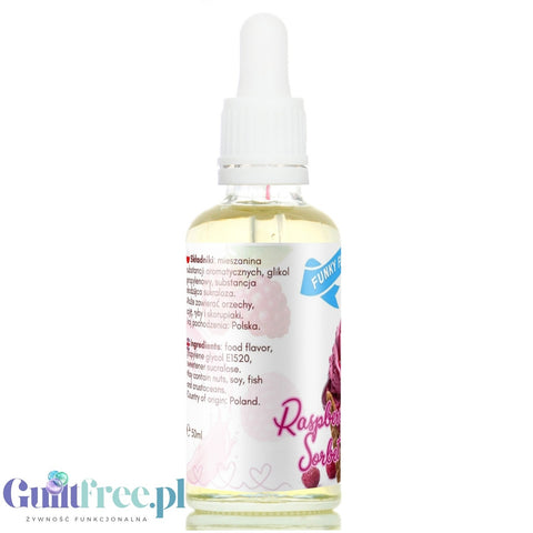 Funky Flavors Sweet Raspberry Sorbet - sweet fit raspberry drops without sugar, fat and calories
