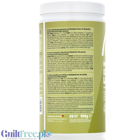 More Nutrition Protein Iced Matcha Latte Strawberry Cheesecake - proteinowa zielona herbata matcha bez cukru 16g białka