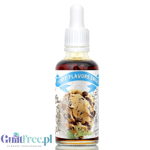 Funky Flavors Sweet Chocolate Chip Cookie Dough Stevia - kropelki smakowe ze stewią bez cukru i kalorii, Ciasteczko z Czekoladą