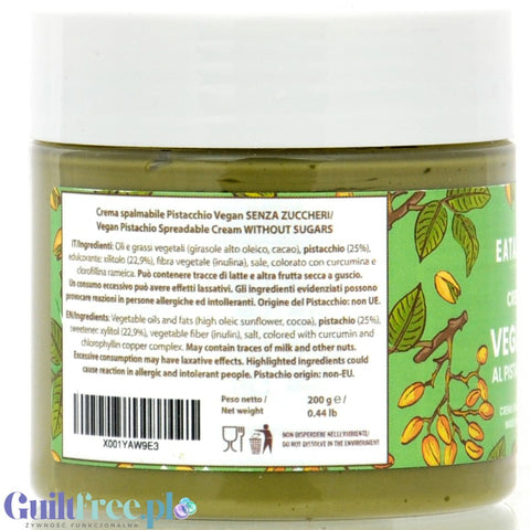 EATalian Crema Vegana al Pistacchio 200g - vegan sugar-free pistachio cream 25% pistachios with xylitol