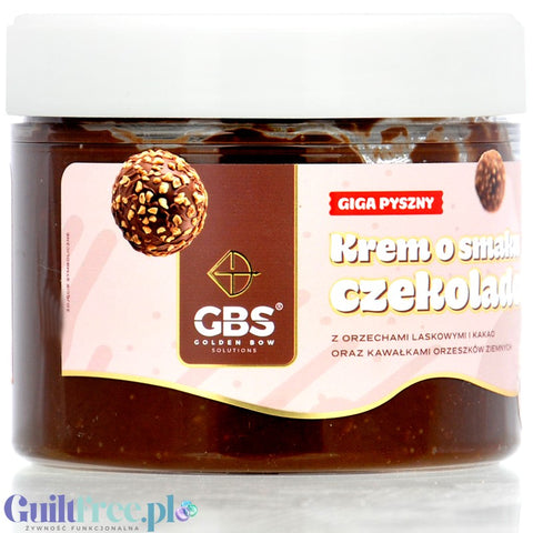 GBS Chocolate Flavored Cream with Hazelnuts and Peanuts, without sugar and palm oil
