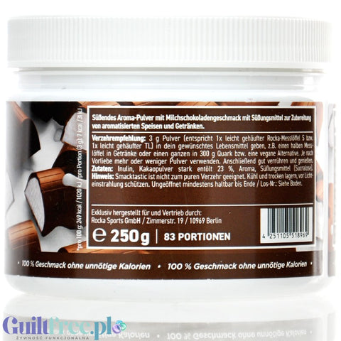Rocka Nutrition Smacktastic Kiddy Schoko 250g - vegan kinder milk chocolate sweetener flavor