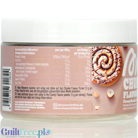 More Nutrition Chunky Flavor Creamy Hazelnut Bun 150g - vegan flavor powder with hazelnut bun flavor