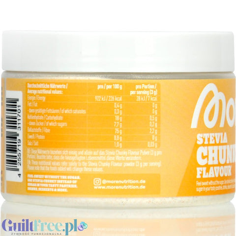 More Nutrition Chunky Flavor STEVIA, Vanilla Pure 150g - wegański aromat w proszku bez cukru ze stewią, Wanilia