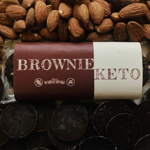 Warsaw bar, Brownie Keto - ketogenic bar based on almond flour and sugar-free dark chocolate