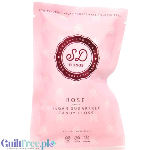 SweetDoughThings Candy Floss Rose - wegańska wata (BEZ)cukrowa o smaku różanym 30kcal