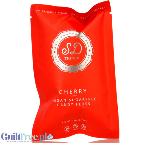 SweetDoughThings Candy Floss Cherry - wegańska wata (BEZ)cukrowa o smaku wiśniowym 30kcal