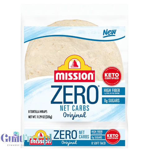 Mission Foods Zero Net Carb Soft Taco - duże tortille BEZ węglowodanów 80kcal w sztuce, 8szt