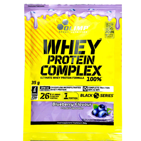Olimp Whey Protein Complex Blueberry, saszetka, odżywka białkowa o smaku jagodowym