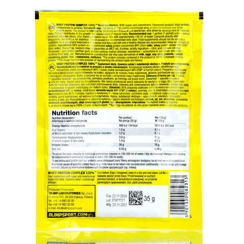 Olimp Whey Protein Complex Blueberry, saszetka, odżywka białkowa o smaku jagodowym