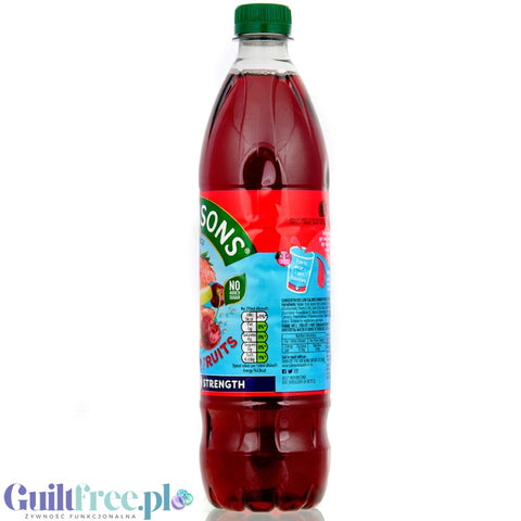 Robinsons Double Strength Summer Fruits Squash 750ml - concentrated syrup for dilution without sugar and calories, Summer Fruits