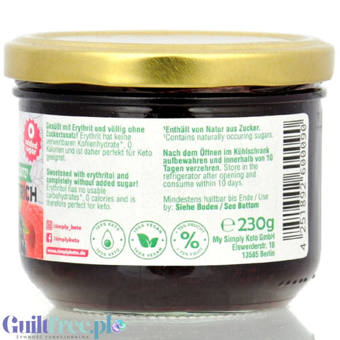 Simply Keto Wildberry 36kcal - keto dżem bez cukru z erytrolem Owoce leśne