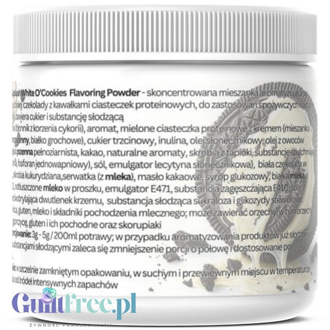Funky Flavors Splash White Cookie'O 150g - błonnikowy aromat słodzący w proszku, Ciasteczko & Biała Czekolada