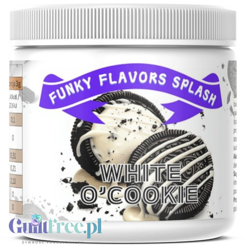 Funky Flavors Splash White Cookie'O 150g - błonnikowy aromat słodzący w proszku, Ciasteczko & Biała Czekolada