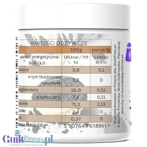 Funky Flavors Splash White Cookie'O 50g - błonnikowy aromat słodzący w proszku, Ciasteczko & Biała Czekolada