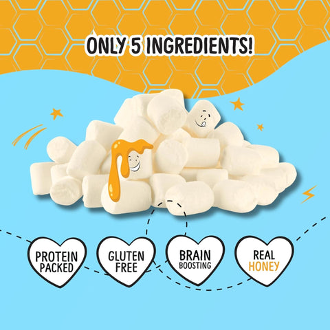 Know Brainer Max Honey Mallow Very Vanilla Mini Marshmallows - honey mini protein marshmallows with kolegan and MCTs
